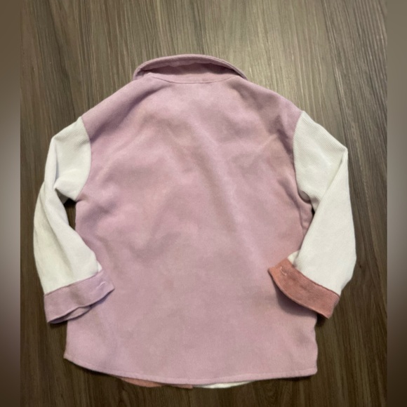 SHEIN Pink and White Button Down Shirt with Colorblock Design size 18-24M - Picture 2 of 4
